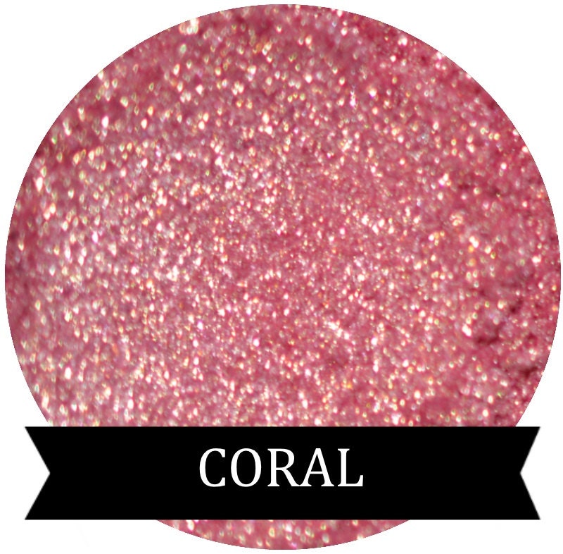 Coral Pink Eyeshadow with Golden Shimmer