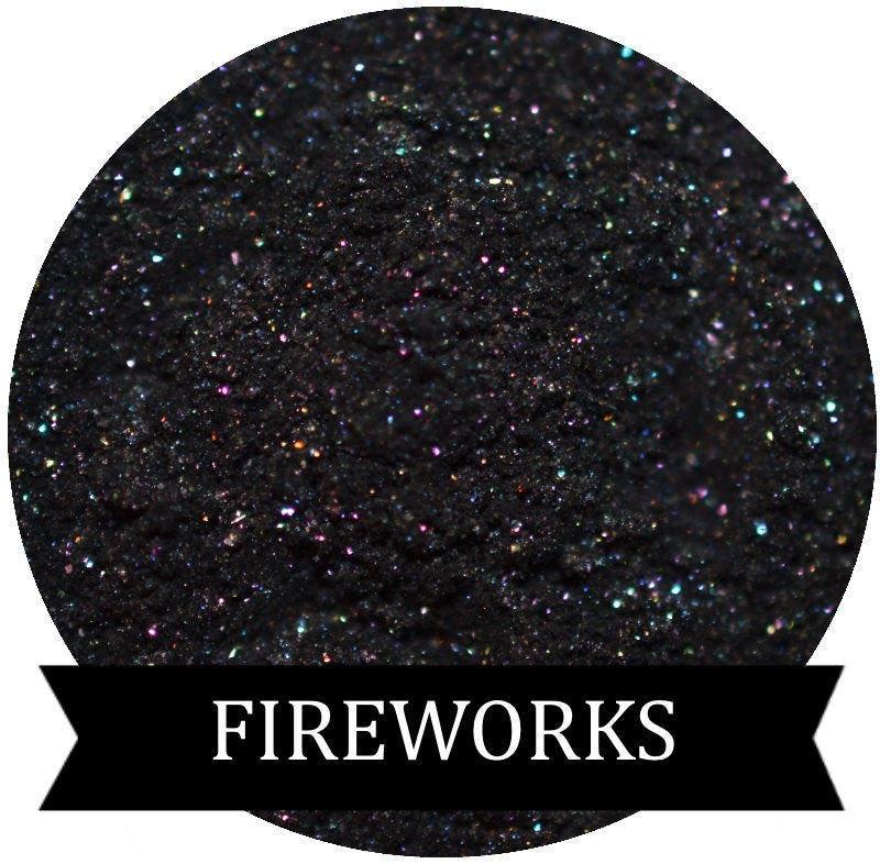 FIREWORKS Black Eyeshadow with Rainbow Sparkle