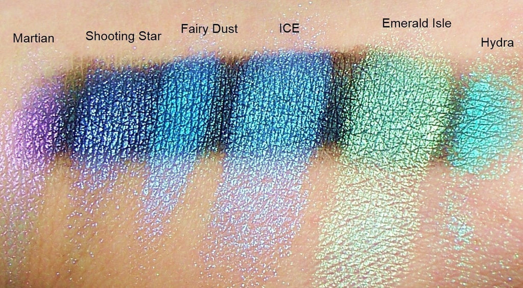 Martian White Eyeshadow with Red / Pink Shimmer